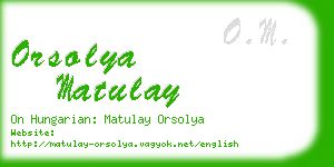 orsolya matulay business card